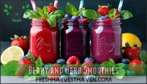berry and herb smoothies