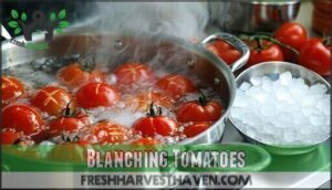 blanching tomatoes