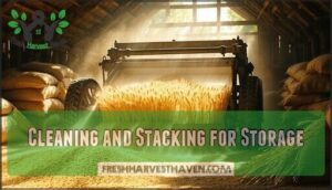 cleaning and stacking for storage