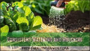 consistent watering and mulching