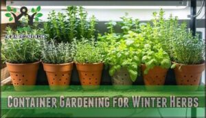container gardening for winter herbs