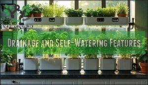 drainage and self-watering features