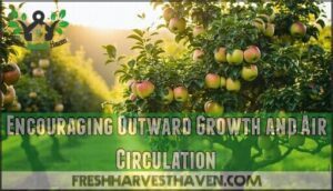 encouraging outward growth and air circulation