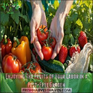 enjoying the fruits of your labor in a pest-free garden