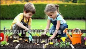 ensuring proper spacing and soil preparation