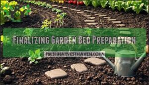 finalizing garden bed preparation