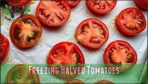 freezing halved tomatoes