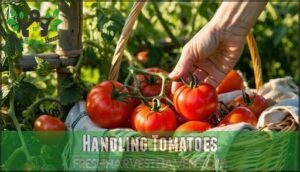 handling tomatoes