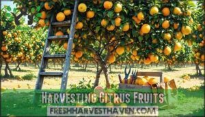 harvesting citrus fruits