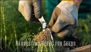 harvesting herbs for seeds