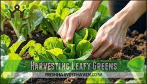 harvesting leafy greens