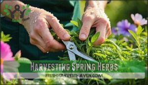 harvesting spring herbs