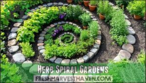 herb spiral gardens