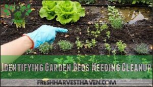 identifying garden beds needing cleanup