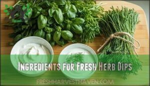 ingredients for fresh herb dips