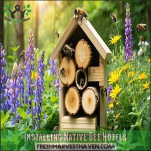 installing native bee hotels