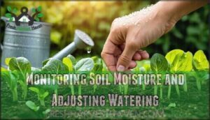 monitoring soil moisture and adjusting watering