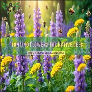 planting flowers for native bees