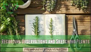recording observations and sketching plants
