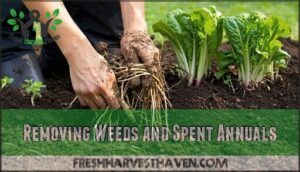 removing weeds and spent annuals
