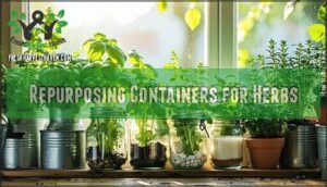 repurposing containers for herbs