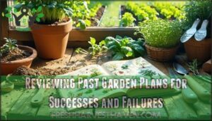 reviewing past garden plans for successes and failures