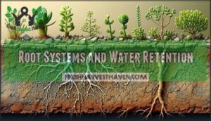 root systems and water retention