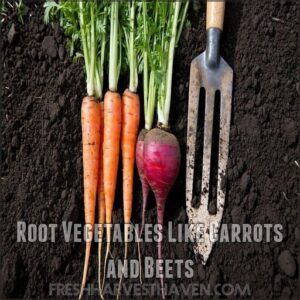 root vegetables like carrots and beets