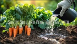 sandy soil and vegetable growth