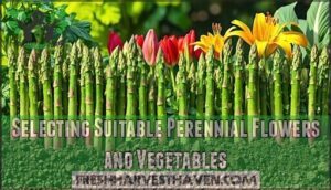 selecting suitable perennial flowers and vegetables