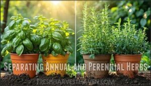 separating annual and perennial herbs