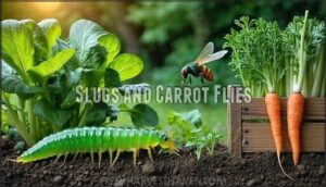 slugs and carrot flies