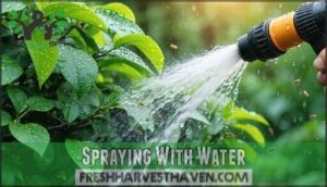 spraying with water