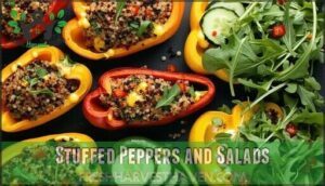 stuffed peppers and salads