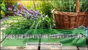 tools for harvesting flowering herbs