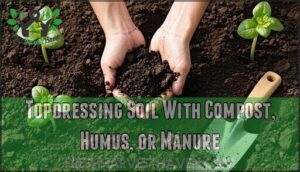 topdressing soil with compost, humus, or manure