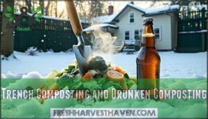 trench composting and drunken composting