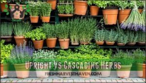 upright vs cascading herbs