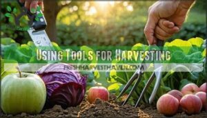 using tools for harvesting