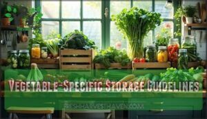 vegetable-specific storage guidelines