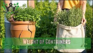 weight of containers