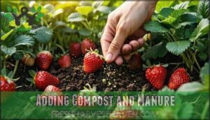 adding compost and manure