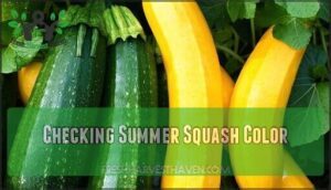 checking summer squash color
