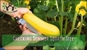 checking summer squash size