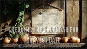 checking the calendar for harvest date