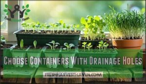 choose containers with drainage holes