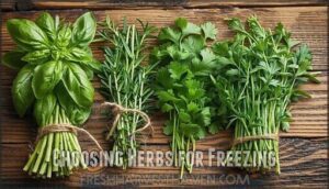 choosing herbs for freezing