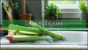 cleaning rhubarb