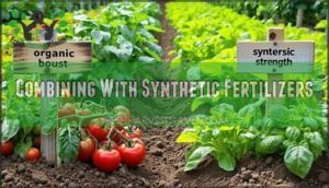 combining with synthetic fertilizers
