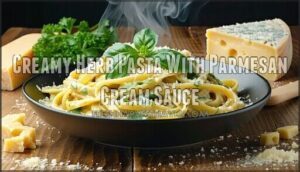 creamy herb pasta with parmesan cream sauce